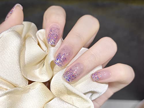 Lifoost Full Cured Gel Nail Strips Glitter Gel Nail Polish Stickers 20 Extra-Long Gel Manicure Strips (Glitter6) #TOP1