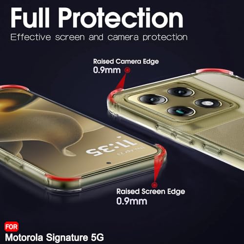 Image of TheGiftKart Crystal Clear Back Cover Case for Motorola Moto Signature 5G | 360 Degree Protection | Shock Proof Design | Hard Clear Back Case Cover for Moto Signature 5G (PC & TPU, Transparent Bumper)