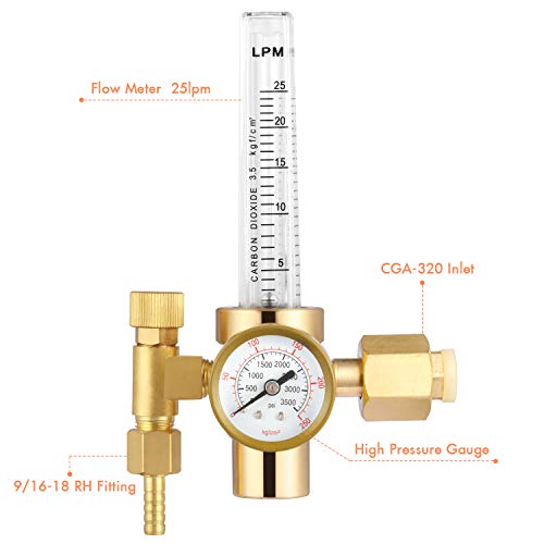Reboot CO2 Gas Regulator Full Copper Flowmeter Mig Welding Gas Regulator Valves Welding Accessory for Mig Tig Welding Machine - Image 2