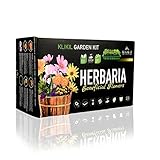 ♥ ️ kit cultivo interior Herbaria Beneficial Flowers: dedicado a su pasión, contiene 4 semilleros KliKil para un total de 60 celdas, 6 bolsas de semillas, 6 marcadores de plantas de bambú, 1 par de guantes de jardín, mezcla especial de tierra de flores, 3 macetas de tela, 1 nebulizador y 1 manual de usuario detallado. Protege tu mini huerto con este kit autocultivo