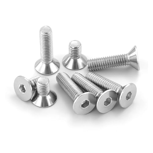 ORTAVA 100 Stück Senkkopfschrauben M3 x 10 mm, M3 Schrauben Edelstahl A2 V2A DIN 7991, Senkkopf Innensechskant Vollgewinde