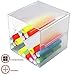 Deflecto Stackable Cube Organizers Cross Divider, Desk and Craft Organizer, Clear, Removable Dividers, 6