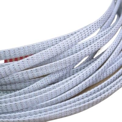 wire loom Fundas Para Cables, 3/4/6/8/10/12/16/18/20/25/30mm, De Color Blanco Y Plateado, PET, 3 Cables Densos De Piel De Serpiente, Malla De Alambre De Nailon, Envoltura En Espiral wire loom tubing (