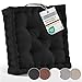 Beautissu Cuscini da pavimento 50x50 cm - Cuscino materasso spesso 10cm - 100% cotone cuscino per sedia da interno e da esterno cuscino da pavimento con maniglia cuscino nero - Mila immagine