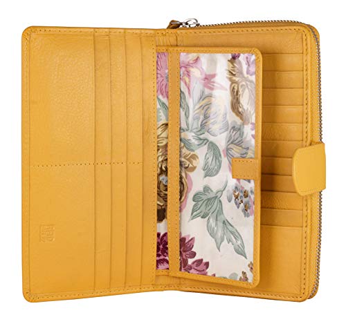 Image of Big Fat RFID Blocking Leather Organizer Checkbook Wallets For Women - Clutch