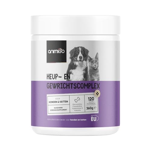 Heup en Gewrichten Complex voor Honden en Katten - Met Glucosamine, Chondroïtine, Kurkuma en MSM - Verlicht gewrichtspijn en ondersteunt mobiliteit - 120 kauwsnacks voor 4 maanden - Van animigo