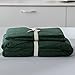 LIFETOWN 100% Jersey Knit Cotton Fitted Sheet Set, Tshirt Feel, Extra Deep Pocket, Wrinkle-Free Ultra Soft (Heathered Dark Green, Queen)