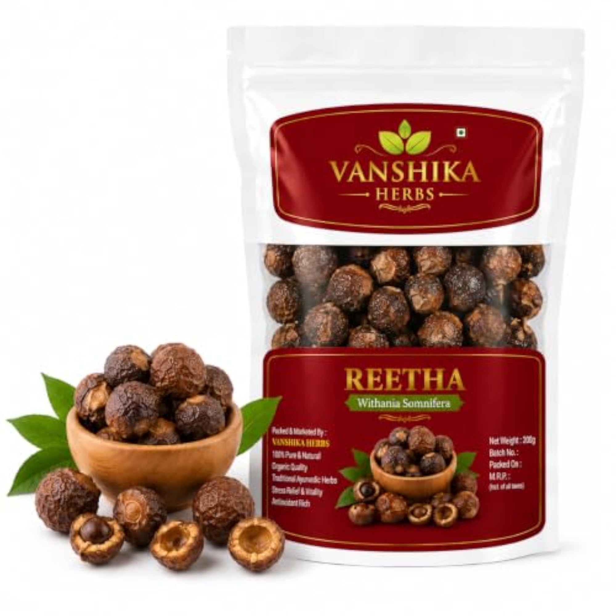 Reetha Dry Whole Natural Dried Soapnut 500g