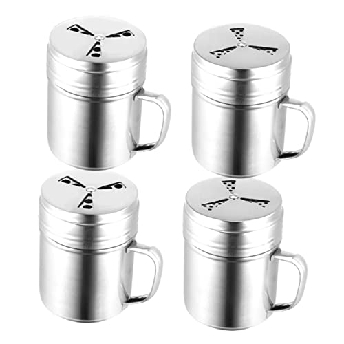 iplusmile 4 piezas Recipientes Condimentos Giratorios de Acero Inoxidable Envases Portátiles para Sal Pimienta y Especias Aptos para Barbacoa y Camping Diseño Resistente y Saludable