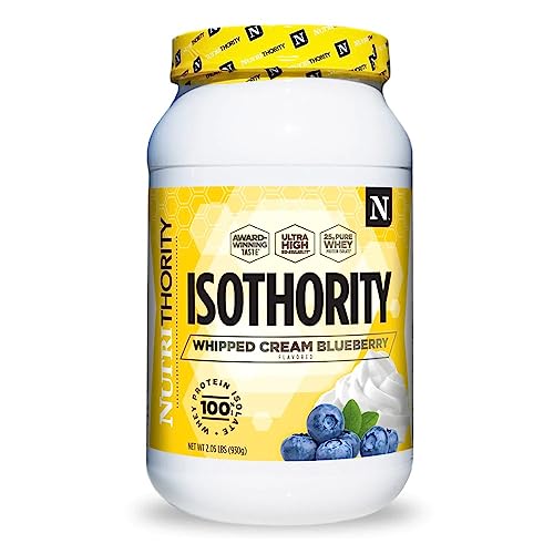 Isothority Whey Protein Isolate, Whipped Cream Blueberry, 2 Lb - Ultra Absorbable Branched Chain Amino Acids (Bcaa) Powder With 25G Per Serving, Low Carb - Build Muscle & Accelerate Recovery #TOP14