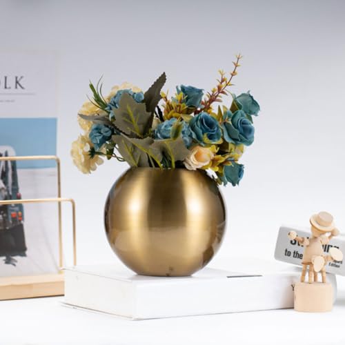 Jarrón decoración creativa dorado para flores secas y centro de mesa DIY 6