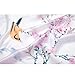 NaSoPerfect 27 inch Silk Feeling Scarf Square Satin Head Scarf Fashion Flowers and Birds Neck Scarfs for Women Purple