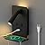 ZEROUNO Plug in Wall Sconce with Switch LED Bedside Lamp Bedroom Wall Mounted Reading Light with USB Port Wall Lighting 3000K?Black?
