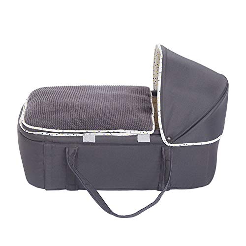 Olpchee Portable Baby Carrycot Baby Travel Bed Crib Infant Transporter Basket with Canopy and Handle for 0-12 Months Babies
