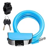 Ukbzxcmws Candado para bicicleta en espiral, candado seguro para bicicleta con 2 llaves, bicicleta plegable, candado de cable de acero con soporte de montaje