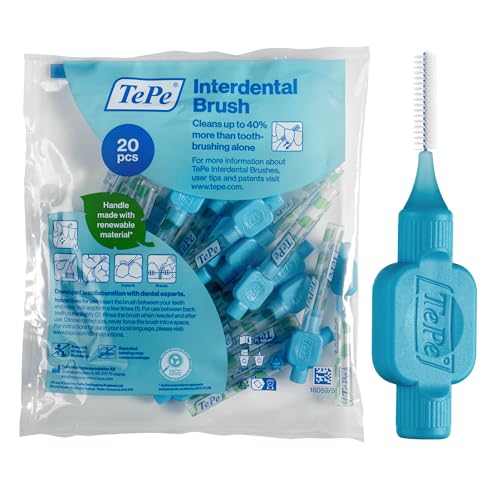 TePe Interdentalbürste, Original, Blau, 0,6 mm/ISO 3, 20 Stk., Plaque-Entfernung, effiziente Reinigung der Zahnzwischenräume, für mittelgroße Lücken