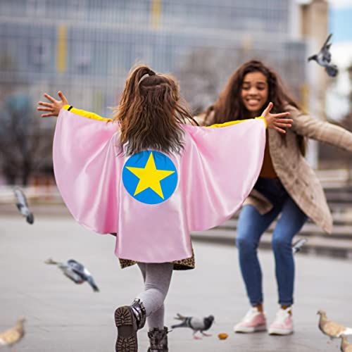 Irolewin Kids-Superhero-Cape-Costume For Girls-Boys And Mask Bracelets Bling Star Super Hero Gifts Toys Halloween Dress Up Party Favor #TOP3