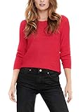 strickmuster pullover tailliert Regular Fit ONLY Damen onlGEENA XO L/S KNT NOOS Pullover, Rot (High Risk Red High Risk Red), 34 (Herstellergröße: XS)