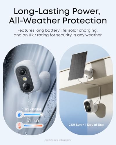 Image of eufy Security eufyCam C35, Wireless Security Camera, Outdoor and Indoor, Magnetic Mount, Color Night Vision, Local Storage, No Monthly Fee, IP67, Supports Solar Panel, White