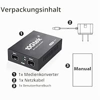 10Gtek 1.25G/2.5Gbps Two Ports SFP Mode Converter, SFP Repeater (Without Transceiver), European Power Adapter – Ansicht 2