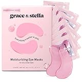grace & stella Award Winning Under Eye Mask (Pink, 6 Pairs) Reduce Dark Circles, Puffy Eyes, Undereye Bags, Wrinkles - Gel Under Eye Patches - Gifts for Mom - Vegan Cruelty-Free Self Care
