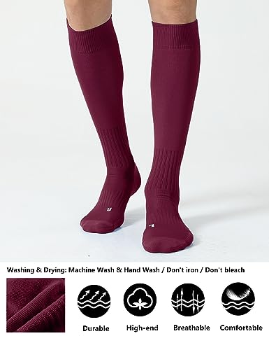 Image of CS CELERSPORT 2 /3 Pack Soccer Softball Baseball Socks for Youth Kids Adult Multi-Sport Compression Knee High Socks