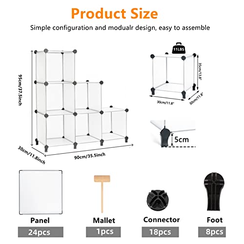 Image of AWTATOS Closet Organizer 6 Cube Closet Storage Shelves DIY Stackable Clothes Storage Organizer Shelving for Closet Bedroom, Home, Translucent