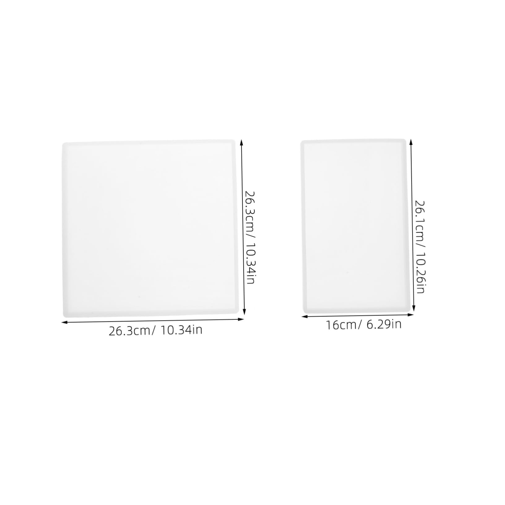 HOMSFOU 2stücke Silikon-formentablett für Harzbastelarbeiten Wiederverwendbare Diy-formen Ovale und Rechteckige Tablettformen zur Herstellung von Tabletts und Untersetzern