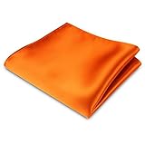 Men's Sat in Solid Pla in Color Handkerchief Hanky Pocket Square for Wedding Party/345(Orange)
