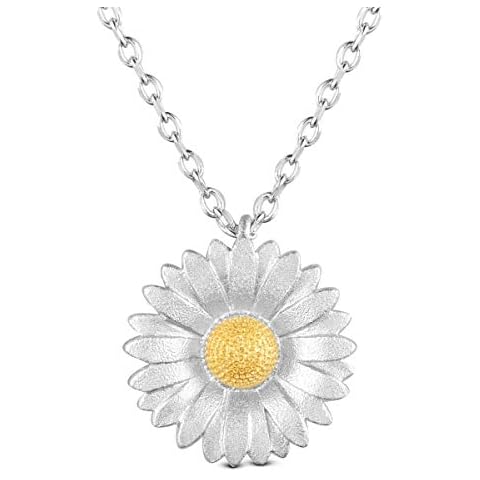 SHEGRACE Sunflower Necklace 925 Sterling Silver Daisy Necklace Jewellery Gifts for Women Cover