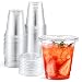 Eupako 8 oz Plastic Cups with Lids 100 Sets, Disposable Clear Cups with Lids, Cold Drink Containers for Beverage, Parfait, Smoothie