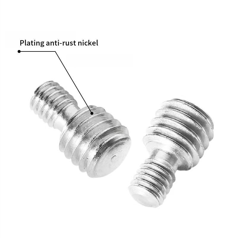 6PCS Stainless Steel Double Head Transfer Screws M6 and 1/4-20 to 3/8-16 Thread Adapter Monopod Male Conversion Bolt(6PCS M6 to 3 8 C)