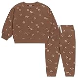 Gerber Baby Boys' 2-Piece Fleece Sweatshirt and Jogger Set, Brown Horseshoe, 3-6 Months