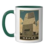 Barack Obama Presidential Center 2026 Ceramic Mug, Dark Green/White, 11oz