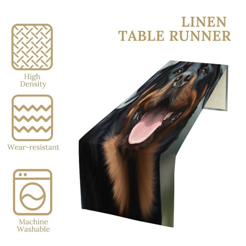 Chemin de table Rottweiler au tissu épais de qualité supérieure pour une décoration durable
