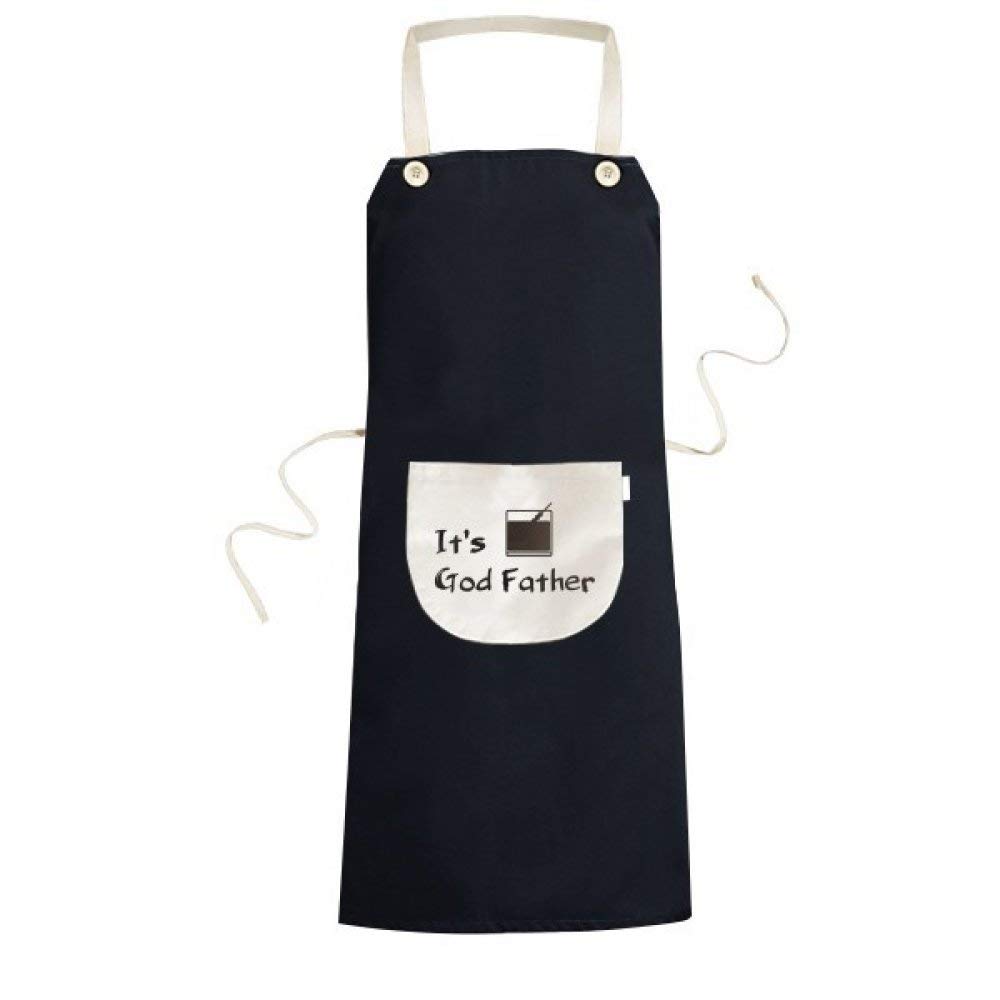 Tablier bavoir de poche noir silhouette Dieu Père vêtement cuisine cocktail