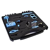 NUS Pro Fly Tying Tool Kit Gift Set (10 Premium Tools) Free Razor Scissor (Blue)