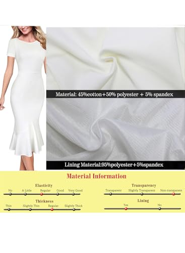 Image of VFSHOW Womens Elegant Vintage Cocktail Party Mermaid Bodycon Midi Mid-Calf Dress