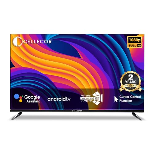 Image of CELLECOR 108 cm (43 inch) Full HD LED Smart Android TV with Voice Remote | Play Store (E43P) Free Installation - Black
