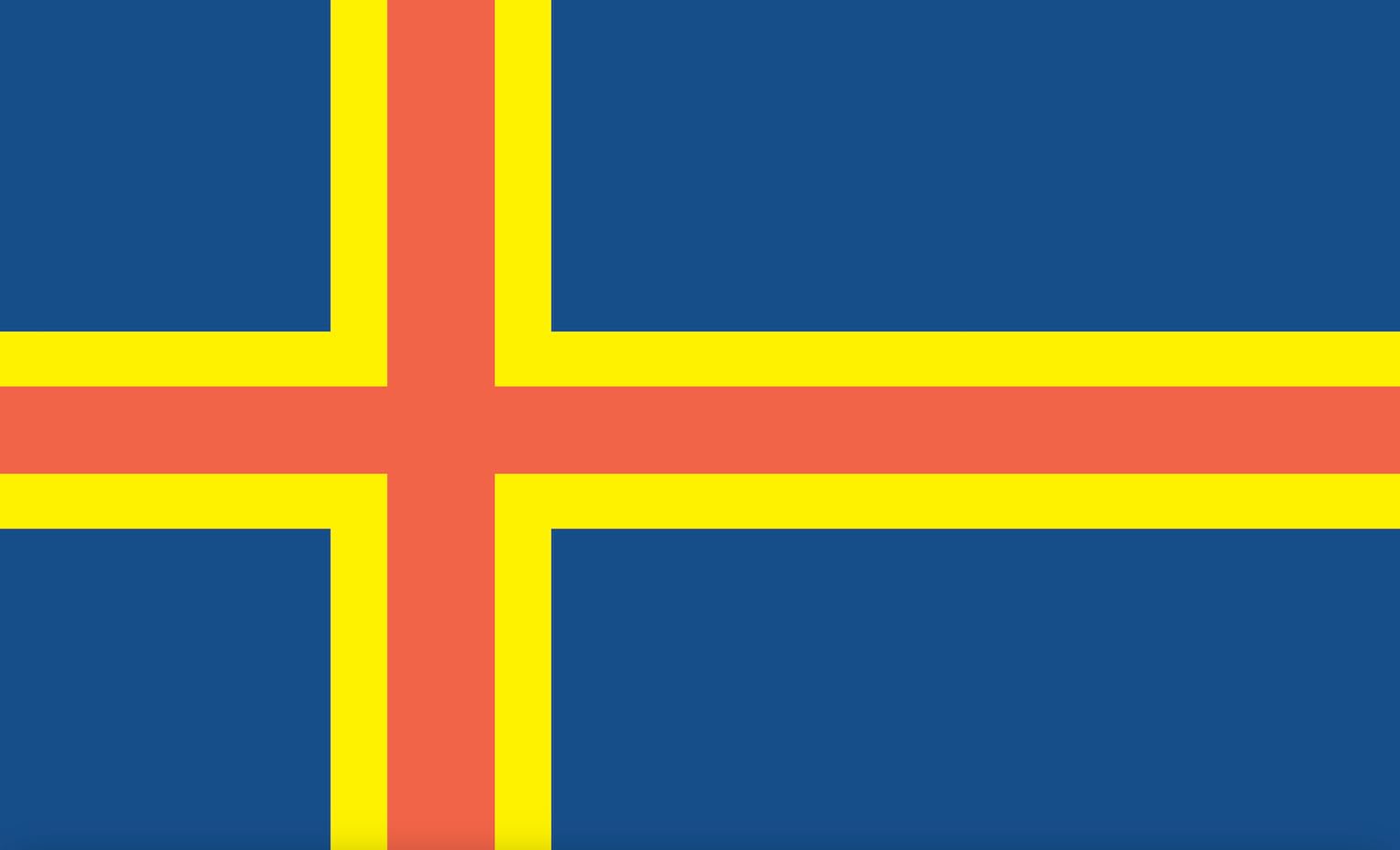 Drapeau du groupe d'îles Åland bleu jaune rouge pour mât extérieur