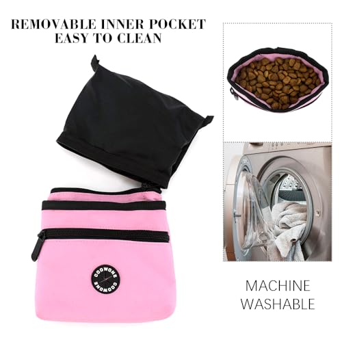 COOWONE Dog Treat Pouch with Pet Training Clicker, Detachable Dog Puppy Training Treat Bag, 900D Oxford Cloth Magnetic Closure Small Dog Walking Bag for Travel or Outdoor Use