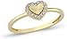 SilverDia 1 Ct Heart Shape Delicate Classic Halo Design Vintage Style Ring 14K Yellow Gold Plated Anniversary Handmade With Love Ring 925 Silver Simple Dainty Heart Shape Ring