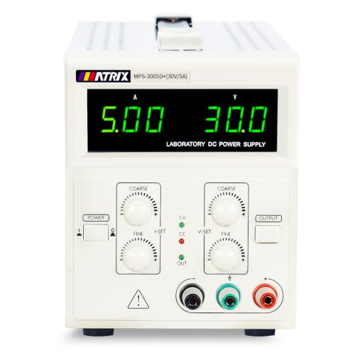 Image of MATRIX Linear Laboratory DC Power Supply 30V 5A, On /Off Buton, MPS-3005D+ | bench power supply reliable portable lab adjustable power supply 100mV 10mA, Low Ripple and Noise with Alligator Leads, OTP