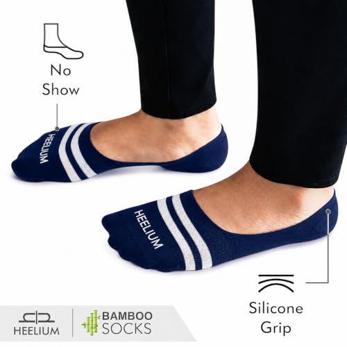 Image of HEELIUM Bamboo No Show Socks for Men | Odour Free & Breathable | 3X Softer Than Cotton Socks | Low Cut Socks | Size (UK 6-10)