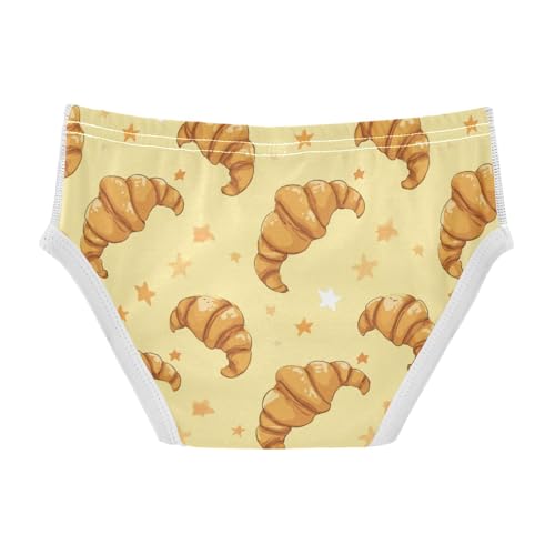Wusikd Cute Croissant Boys' Underwear Cotton Yellow Boys Briefs Soft Toddler Underwear 2T2
