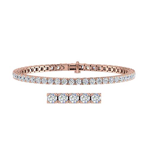 Image of 2 to 7 Carat Natural Diamond Tennis Bracelet for Women in 14K Gold (7 Inch) - IGI Certified (I1-I2 Clarity)