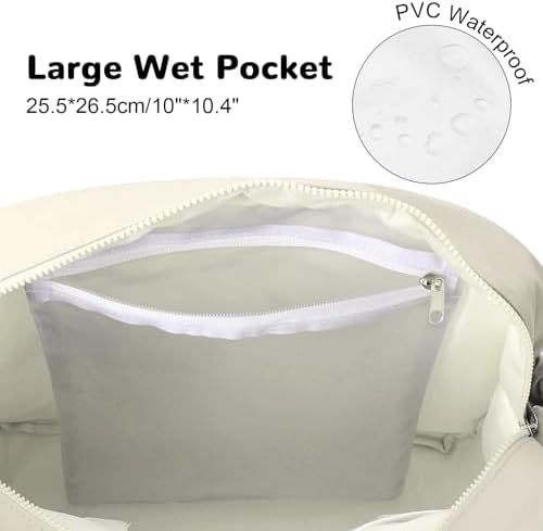 Sac De Sport Outplea 20L – Beige, Compartiment Chaussures, Poche Humide – Pour Yoga, Natation Et Voyage !