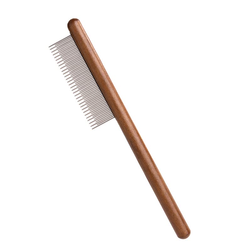 HATELI Six types of combs Detangling Pet Comb with Long & Short Stainless Steel Teeth for Removing Matted Fur, Knots & Tangles – Detangler Tool Accessories for Safe & Gentle DIY Dog & Cat Grooming (61 tooth long and short flea comb)
