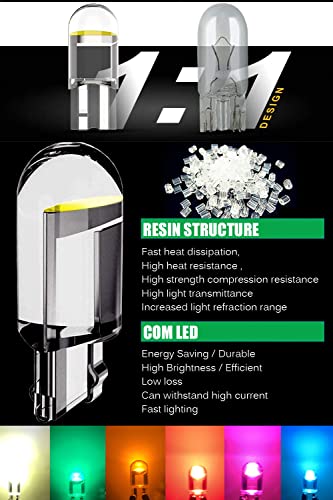 194 Led Bulb T5 Led Bulbs Dashboard Light K Pack Of 30, With Socket Instrument Cluster Light Led Bulb Replacement Bulbs For Car Dome Map Door Courtesy License Plate Lights (White) #TOP3