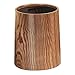 OFFSCH Imitation Wood Grain Trash Can Home Garbage Can Bedroom Garbage Can Trash Bin Trash Can for Bedroom Plastic Waste Bucket Rubbish Storage Can Office Round Pp Container